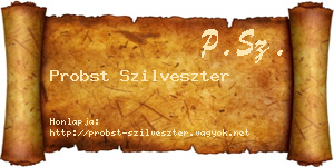 Probst Szilveszter névjegykártya